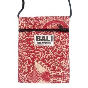 NEW Bali Batik Cloth Cross Body Bag Red Lotus